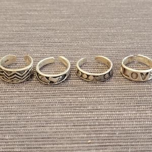 5 Toe Rings (Silver)